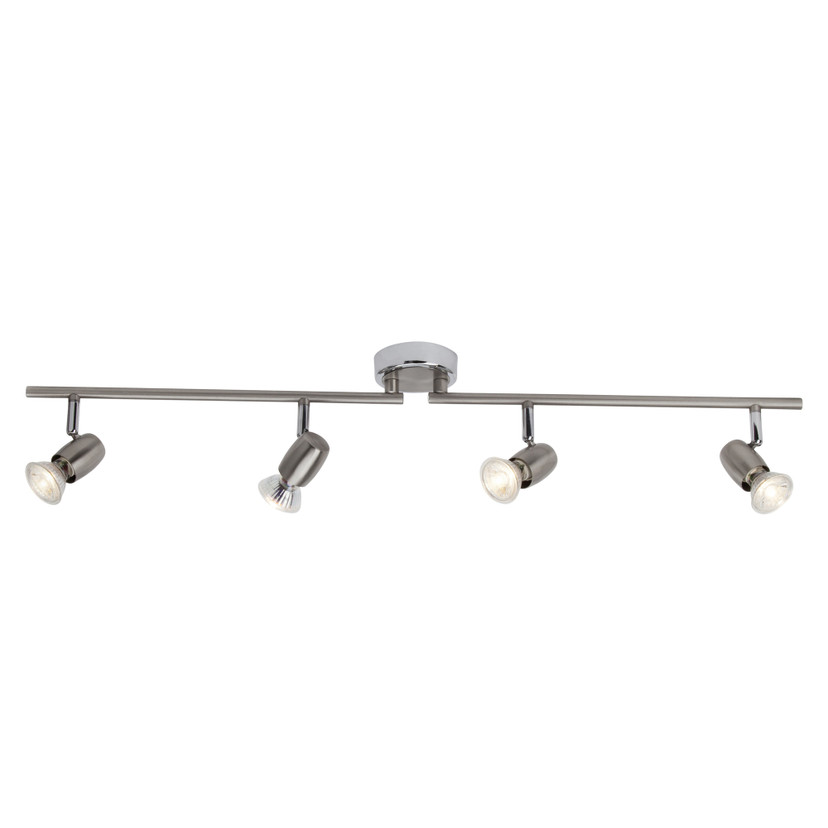 Deckenleuchte Titus, silber, 13,5 x 70,5 cm, Metall Strahler
