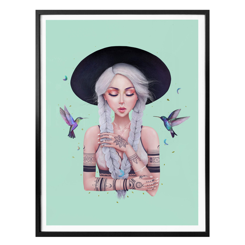 Plakat Korenkova - Boho Girl 2 mint