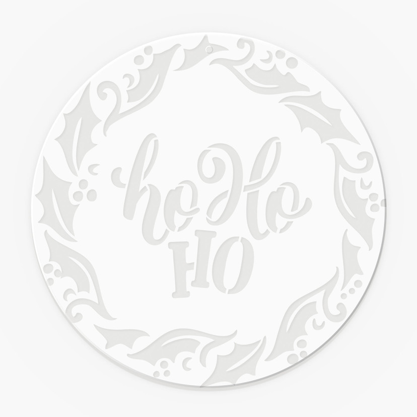Akrylglasbillede, vinduesbillede til at hænge Ho Ho Ho op - rund