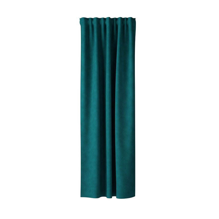 Homing Samtvorhang mit verdeckten Schlaufen Velia petrol -  2,45 x 1,4 m