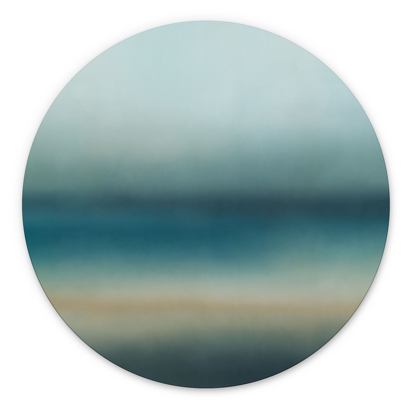Wandbild Rotko Blush - Türkiser Horizont - Sir Edward x Grigory Gladarev - Alu-Dibond Rund