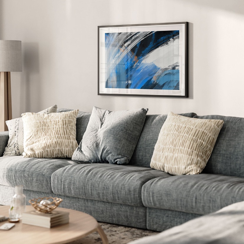 Poster Pennellate Blu Astratto - Cheney