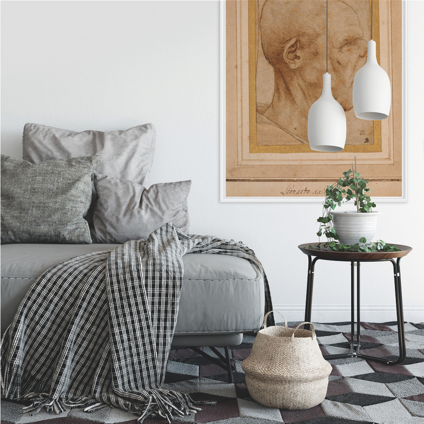 Wallprint W - Da Vinci - Karrikatur eines Männerkopfes