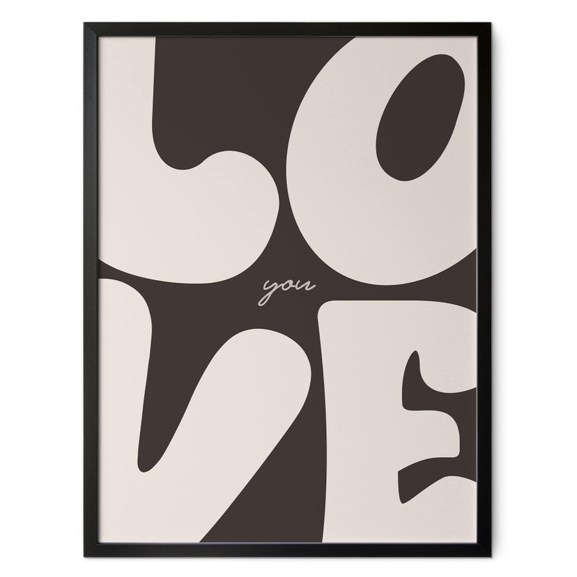 Poster typographique Love you Retro Letters