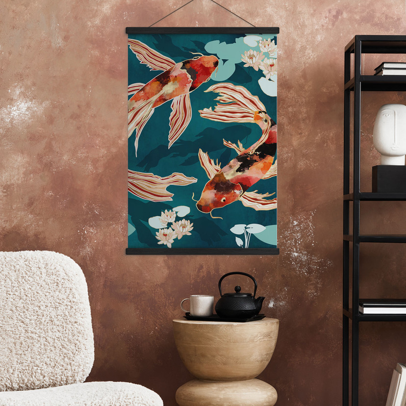 Stoffbild Zwei Kois im Teich - SpaceFrog Designs