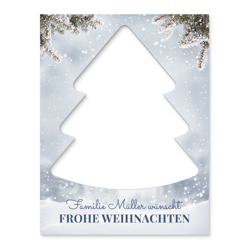Fotorahmen Frohe Weihnachten mit Tannenbaum - personalisierbar