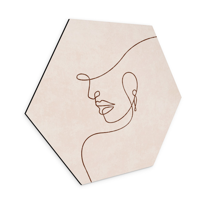 Wanddecoratie Delicate contouren van een vrouw - Lijnkunst - Tunaboylu - Aluminium Dibond
