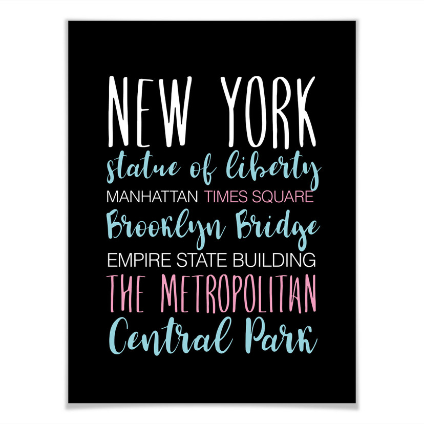 Plakat New York słowa