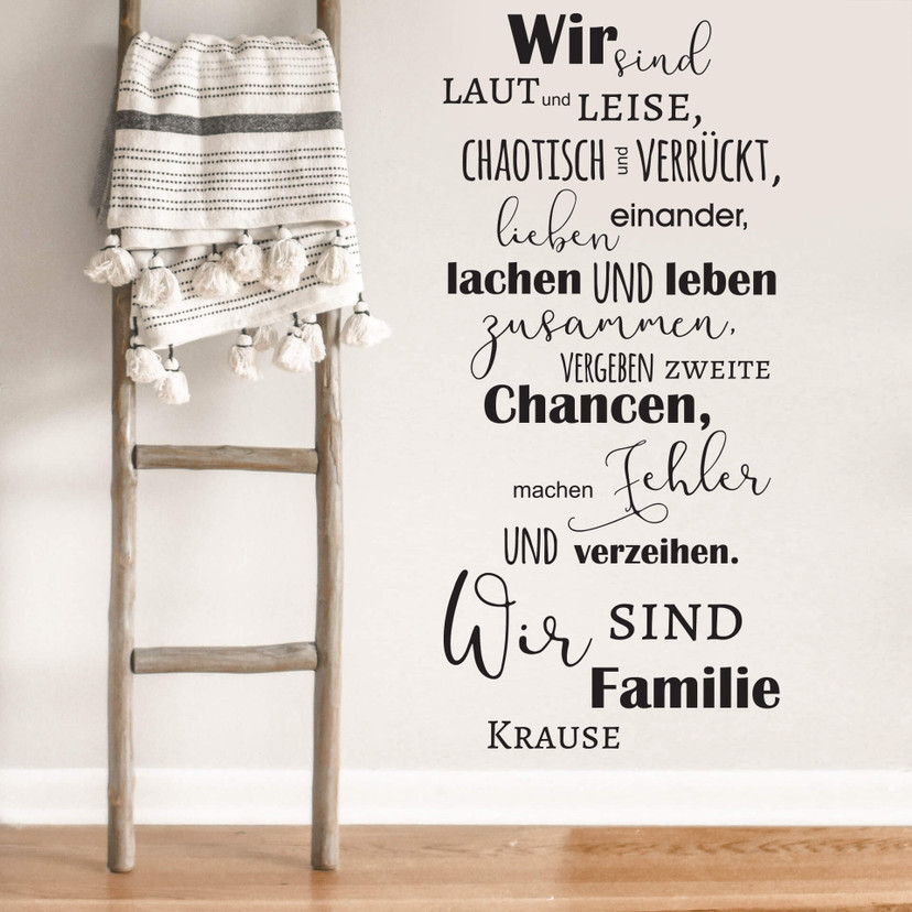 Wandtattoo Wir sind laut und leise + Wunschname