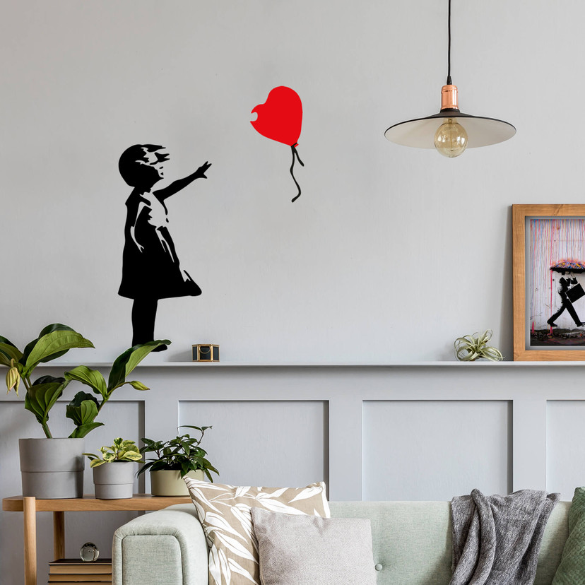 Muursticker Banksy - Meisje met de Rode Ballon