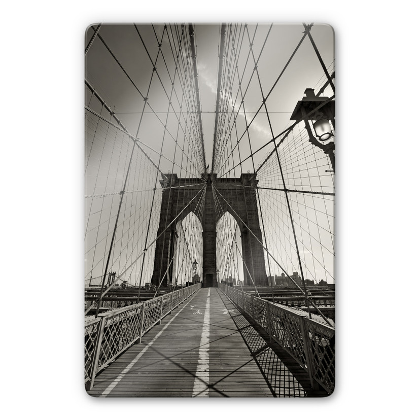 Tableau en verre - Brooklyn Bridge en perspective