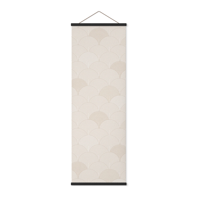 Tekstil plakat Abstrakte halvcirkler i blød beige - Bloomery Decor