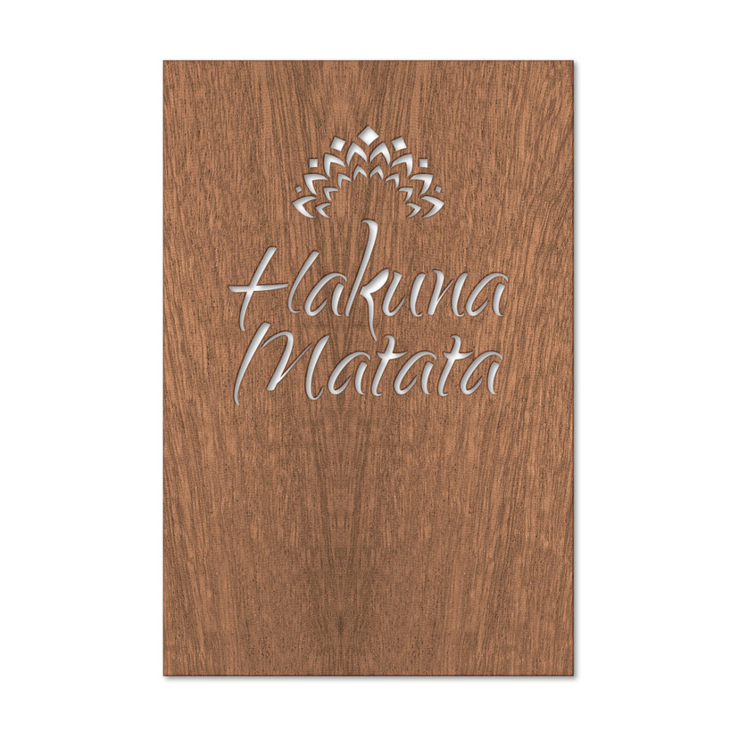 Mahoniowy obraz dekoracyjny - Hakuna Matata z kwiatem