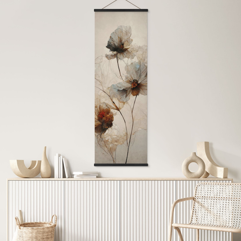 Textielposter Gedroogde bloemen - Elegantie van vergankelijkheid - Boomkind - Panorama
