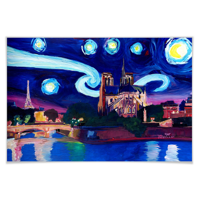 Poster Bleichner - Paris bei Nacht