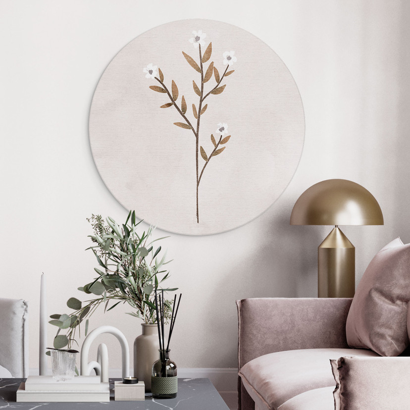 Stampe per pareti Illustrazione di fiori - Nontiscordardime - Goed Blauw - Alu-Dibond Round