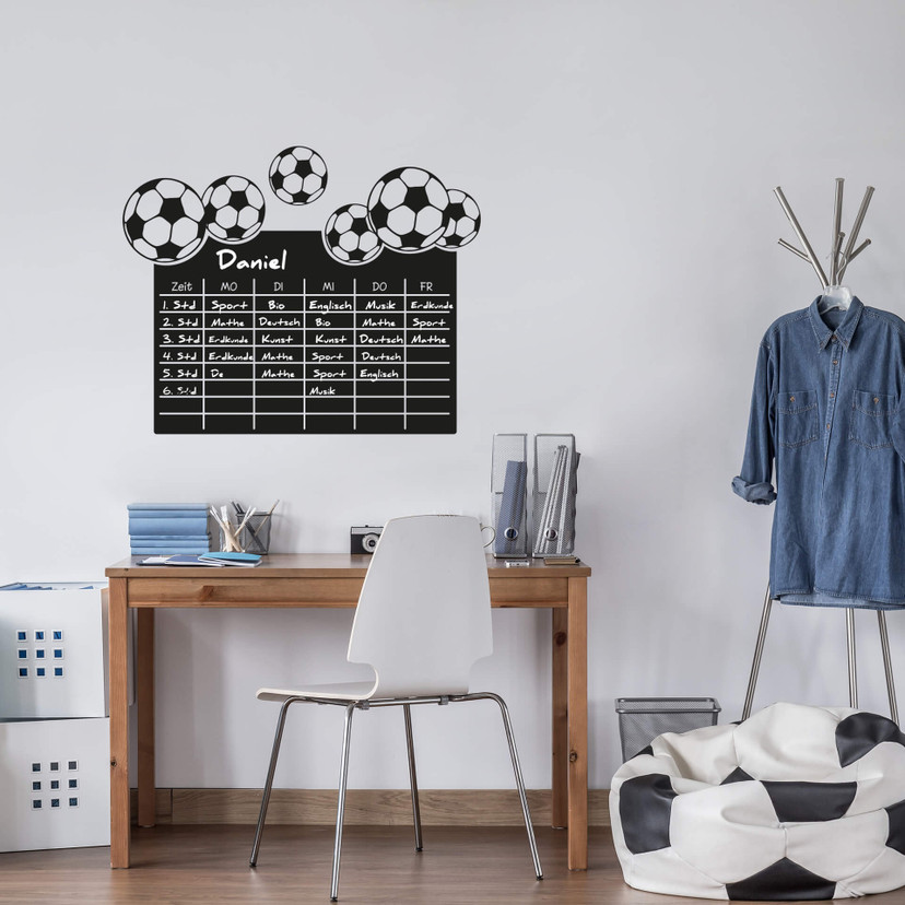 Tafelfolie Stundenplan Fußball