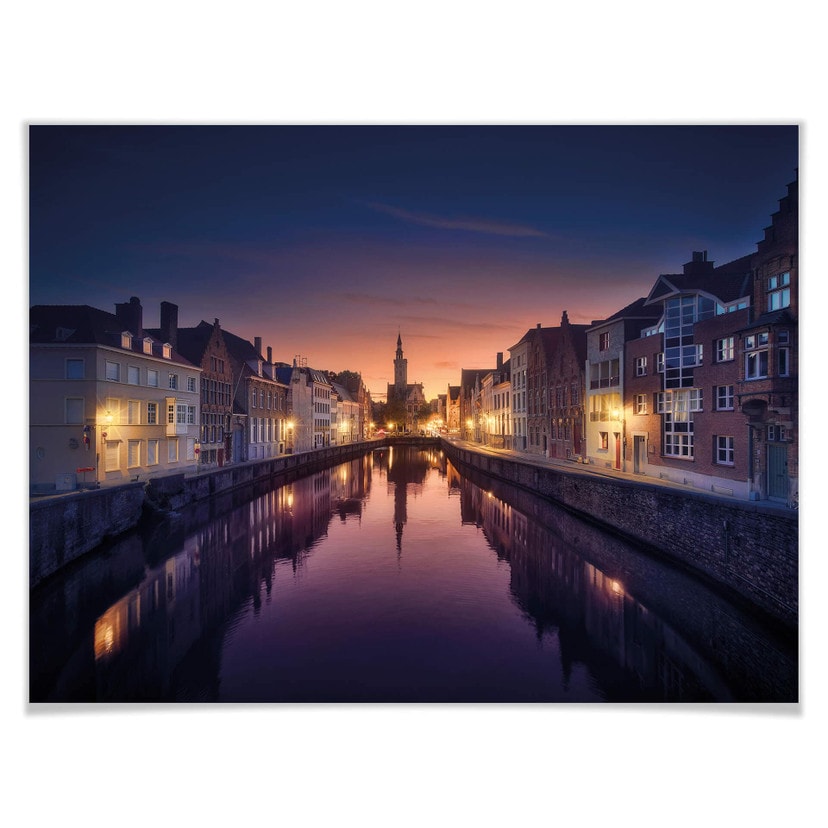 Poster García - Coucher de soleil à Bruges