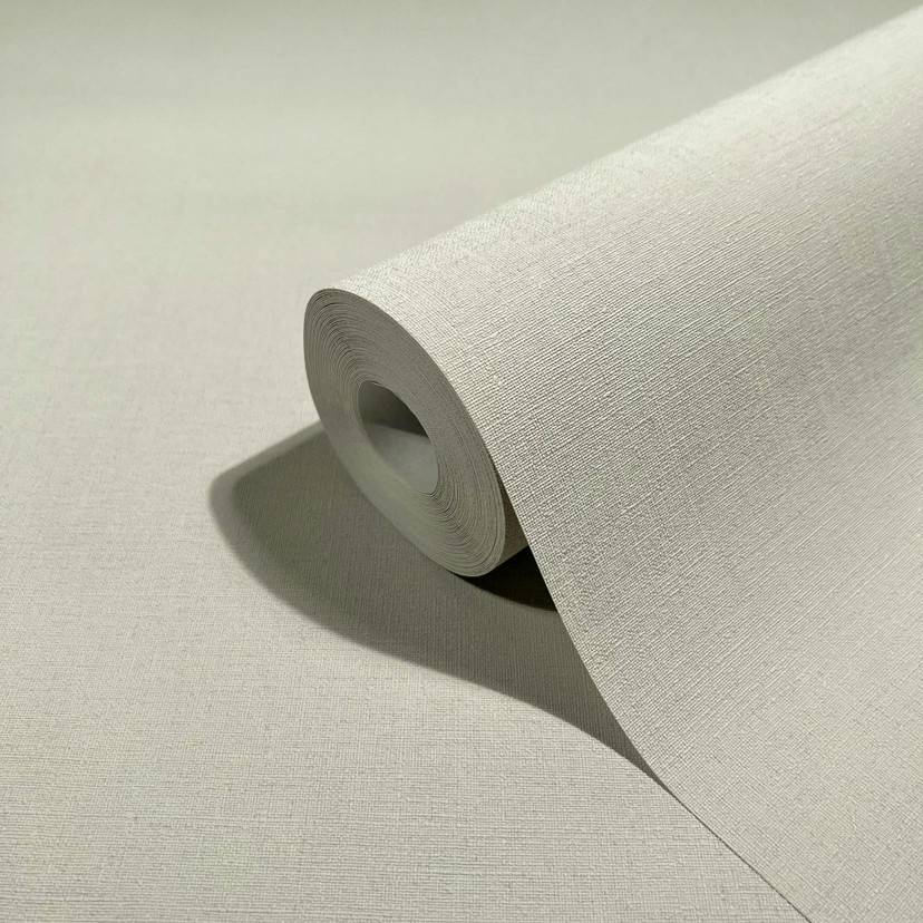 Ensfarvet tapet, non-woven vægbeklædning Novamur Jackie beige