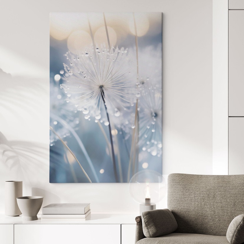 Tableau sur toile Pissenlits scintillants - Treechild