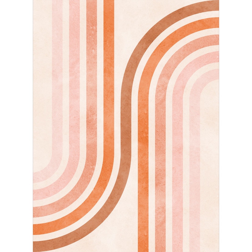 Płynna geometryczna fototapeta w stylu retro | Abstrakcyjna fototapeta - Costa