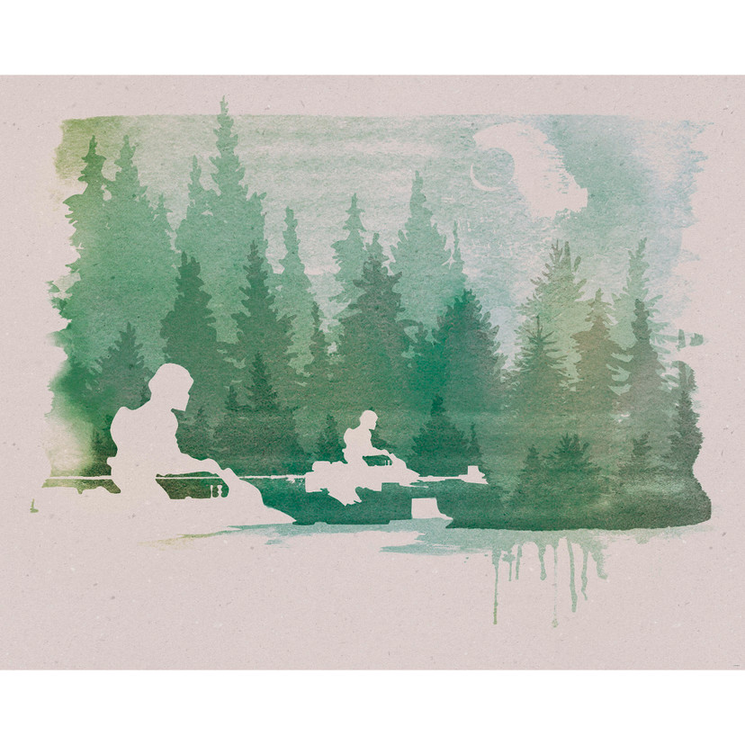 Vlies Fototapete - Star Wars Endor Speeders - 350 x 280 cm