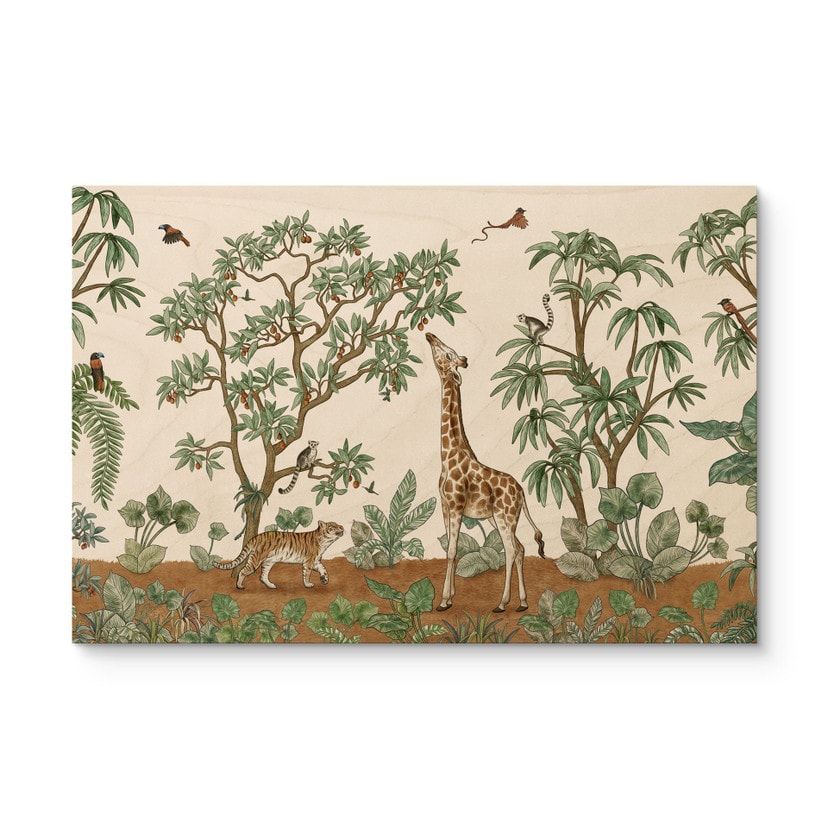 Tableau sur bois Objets cachés Animaux de la jungle - Kikki Belle