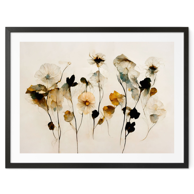 Poster Delicati fiori secchi nei toni naturali - Treechild