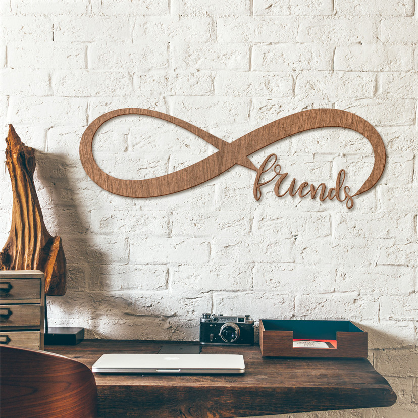 Grafika na drewnie - Infinite Friends - Mahoń