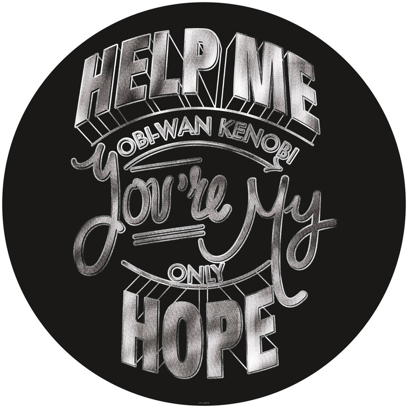 Selbstklebende Vlies Fototapete - Star Wars Help Me Obi Wan - 125 x 125 cm