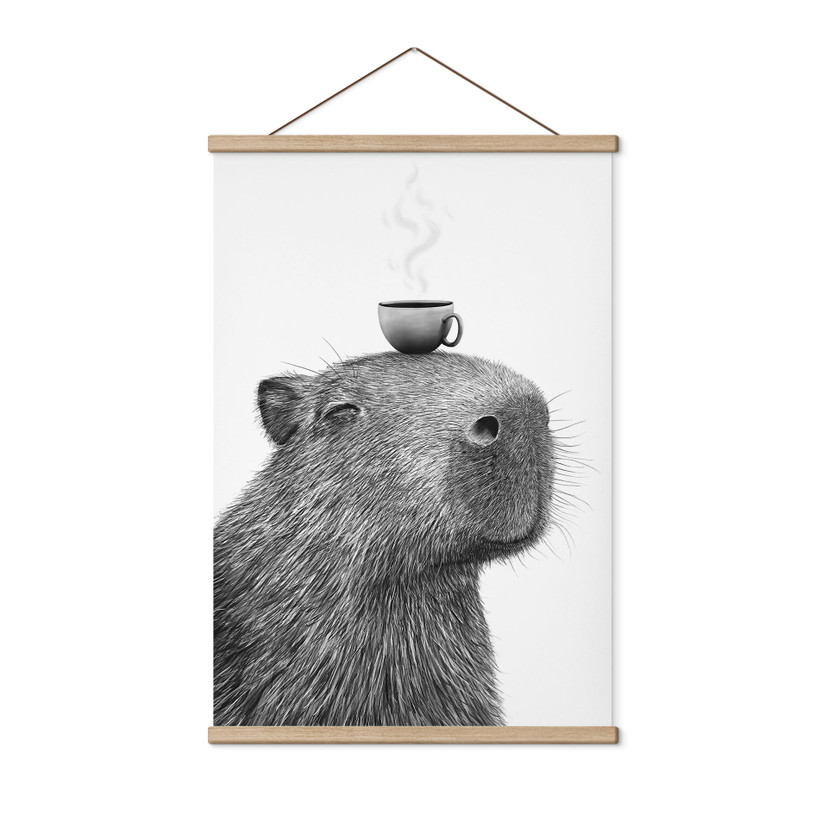 Textielposter Capybara Morgen Koffie - Korenkova