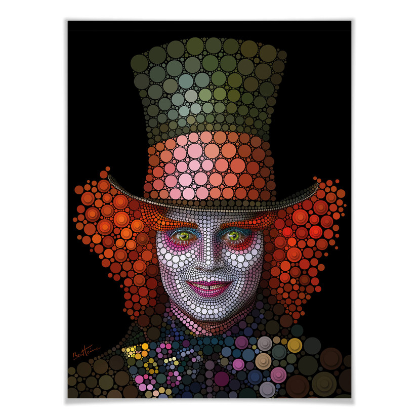 Plakat Ben Heine - Circlism: Johnny Depp jako Kapelusznik