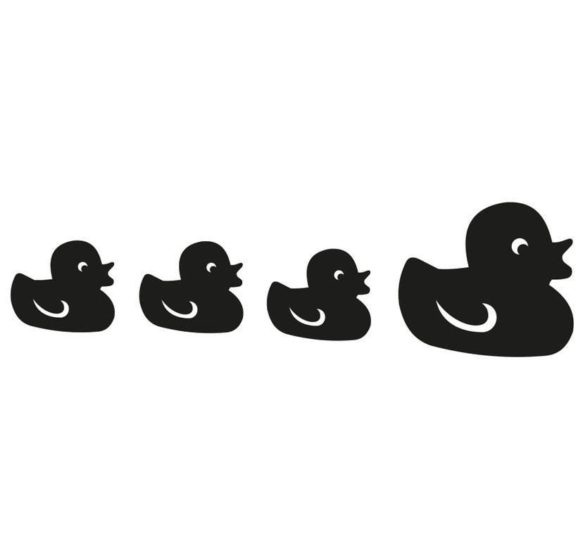Wallsticker Klinke deko: Rappende Ænder