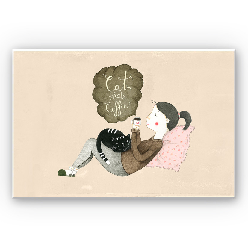 Wandbild Loske - Cats & Coffee