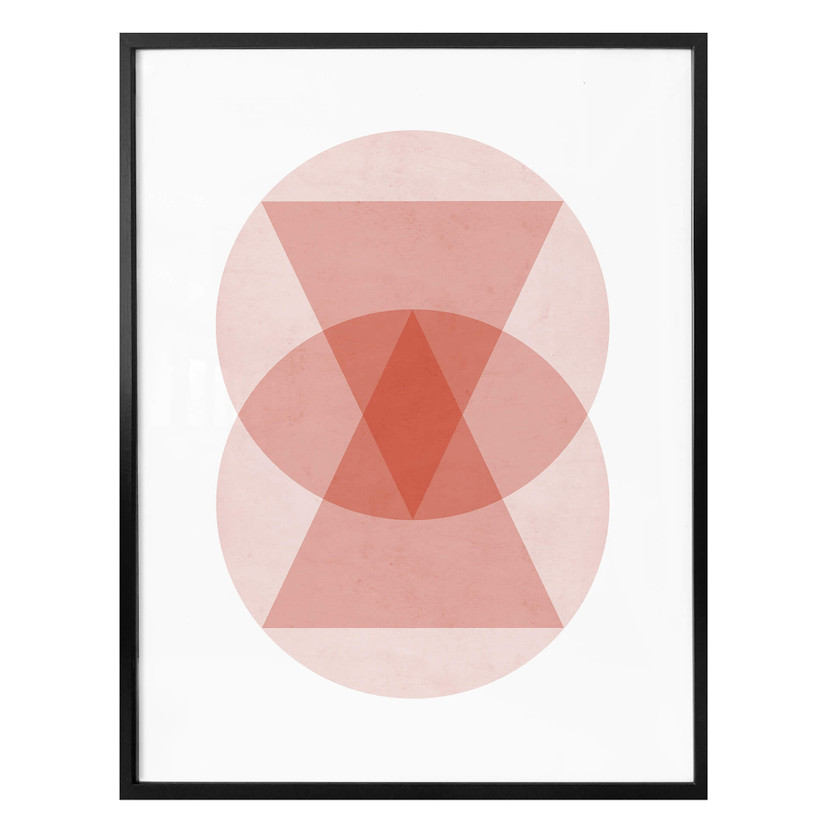 Plakat Nouveauprints - Koła i trójkąty różowe