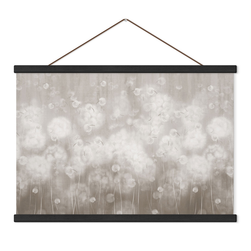 Textielposter Paardenbloemendroom in beige - Ms Tiff
