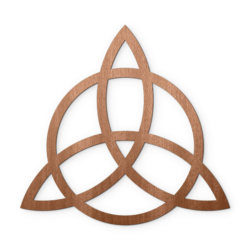 Dekoracja drewniana mahoń - Triquetra z okręgiem