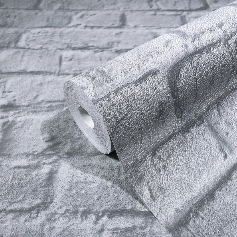 Non-woven tapet med 3D steneffekt grå steneffekt