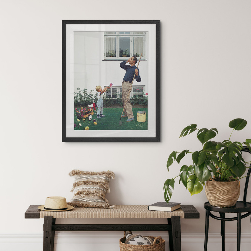 Fine Art Poster mit Passepartout Sag es mit Blumen (1963) - Kurt Ard