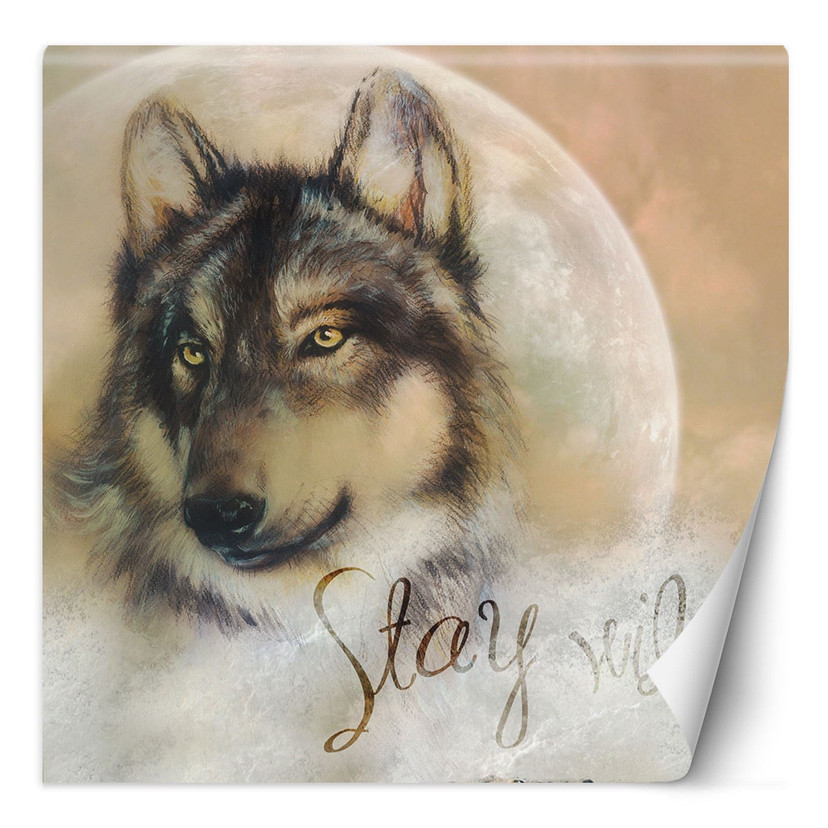 Fototapete, Brauner Wolf Vintage