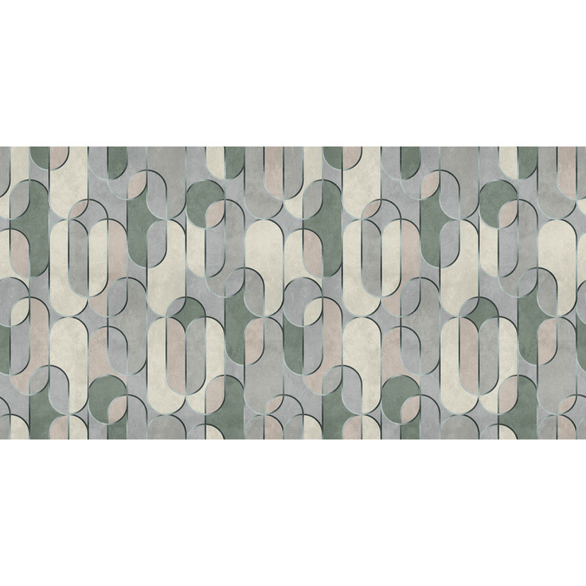Fotomural Paredes de Patel 3 Ritz 2 verde, gris, beige, blanco