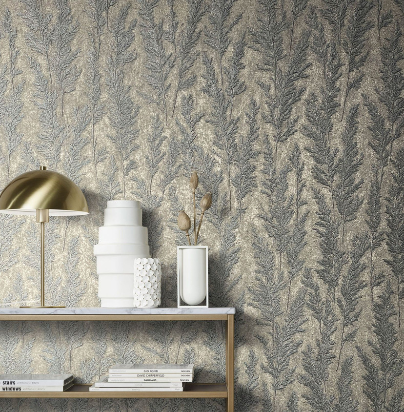 blomstret fleece tapet Naturlig Opulence platin