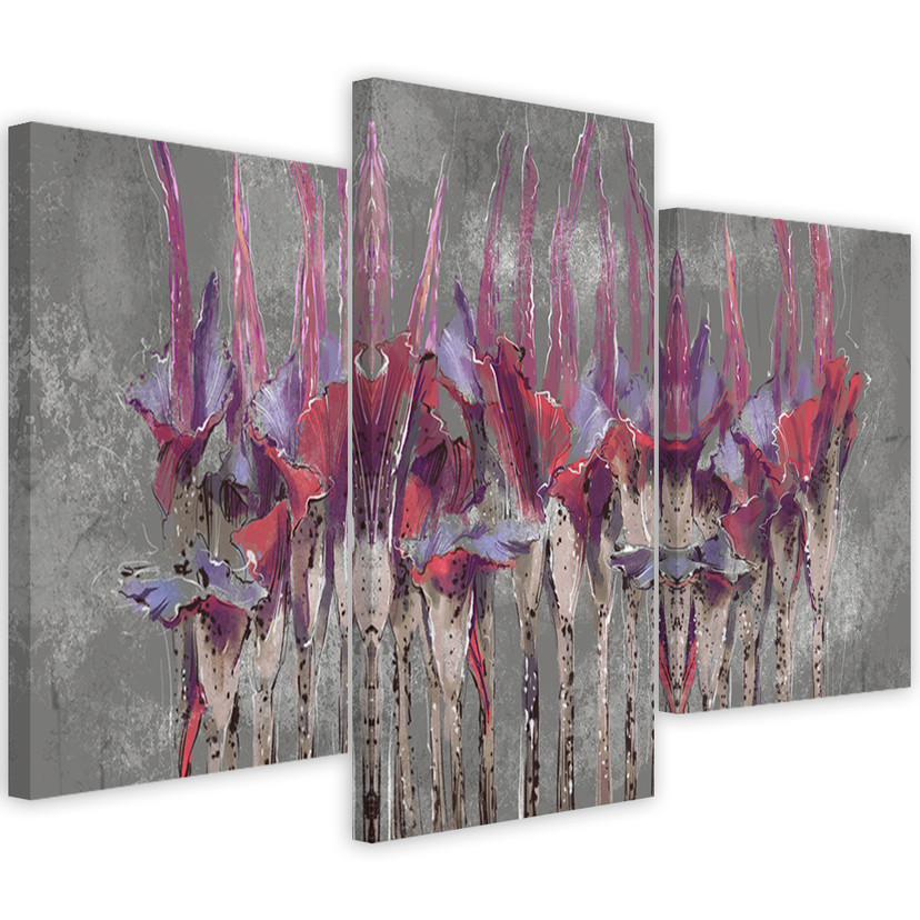 Lærred print 3 dele, planter blomster Simnitło