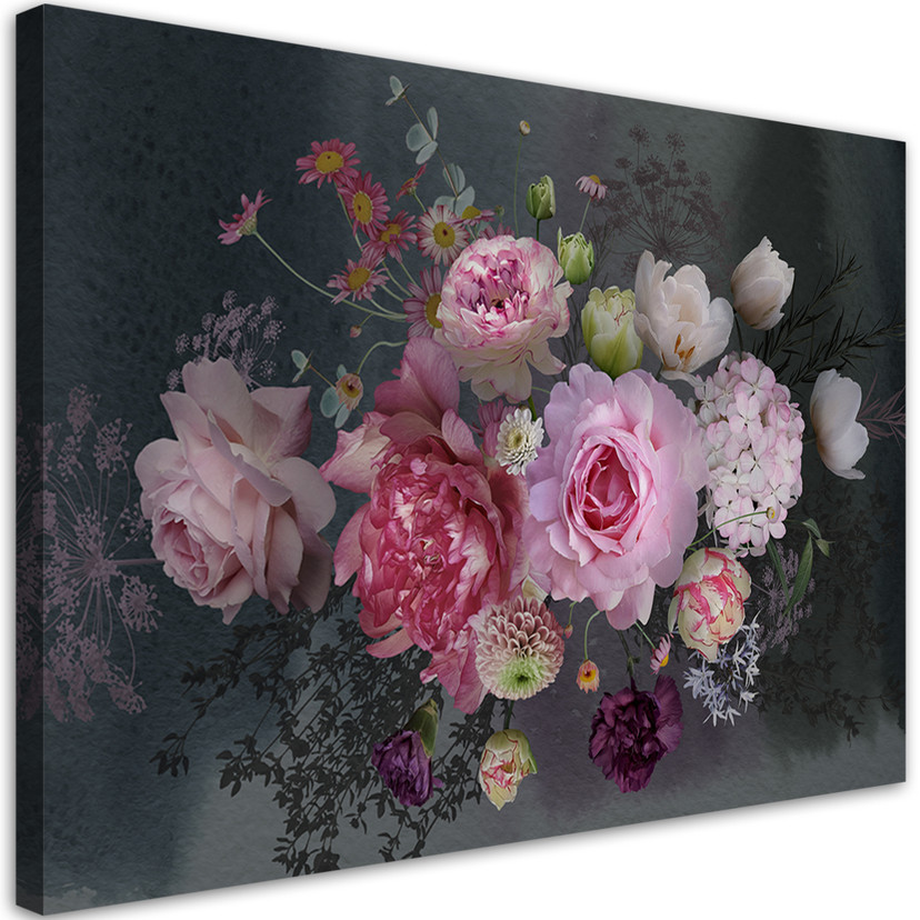 Canvasbillede, Vintage blomsterbuket