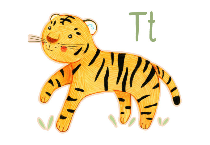 Sticker mural Loske - T comme Tigre