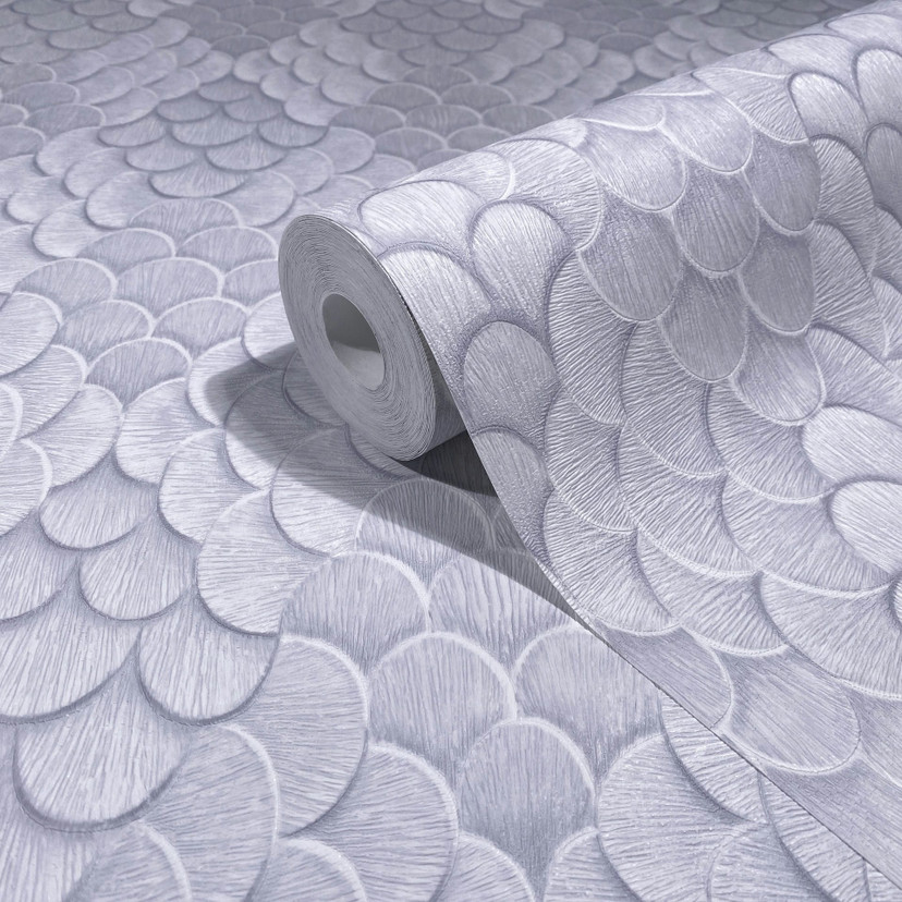 Tapeta z włókniny w kwiaty, geometryczny mat o wyglądzie 3D w kolorze białym