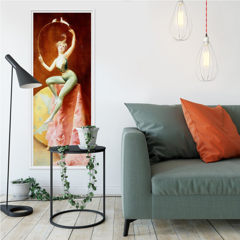 Wallprint Penot - Tänzerin mit drei weißen Mäusen
