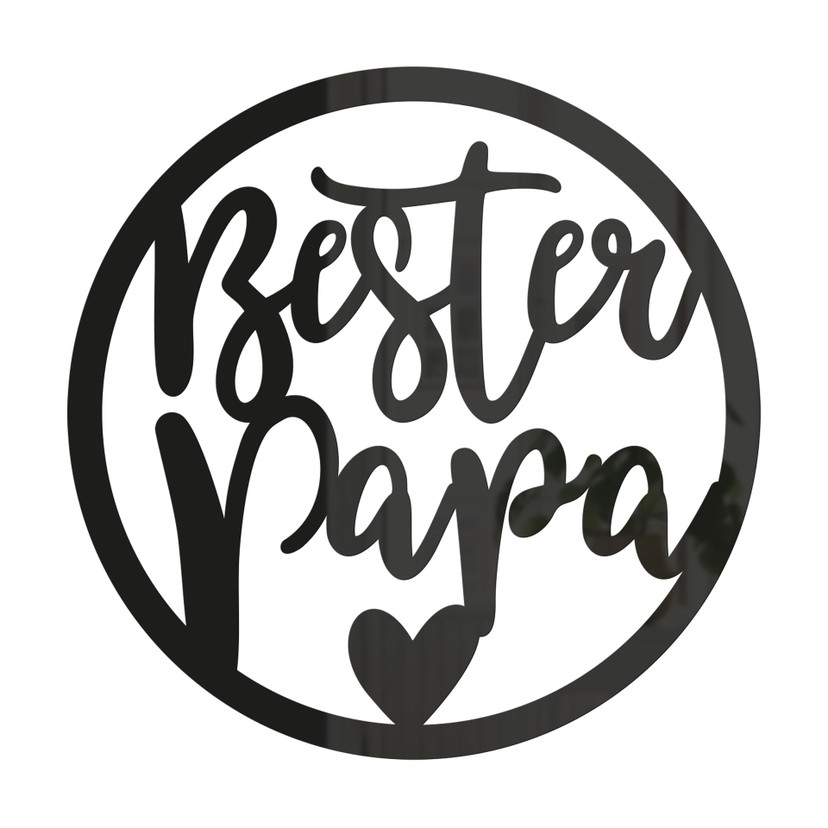 Wanddeko Schriftzug - Bester Papa - Acryldeko - Rund