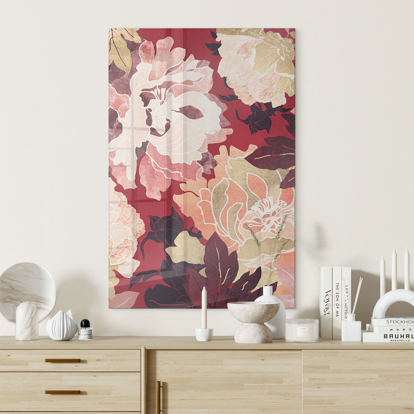 Glasbillede - Pæoner med store blomster - SpaceFrog Designs