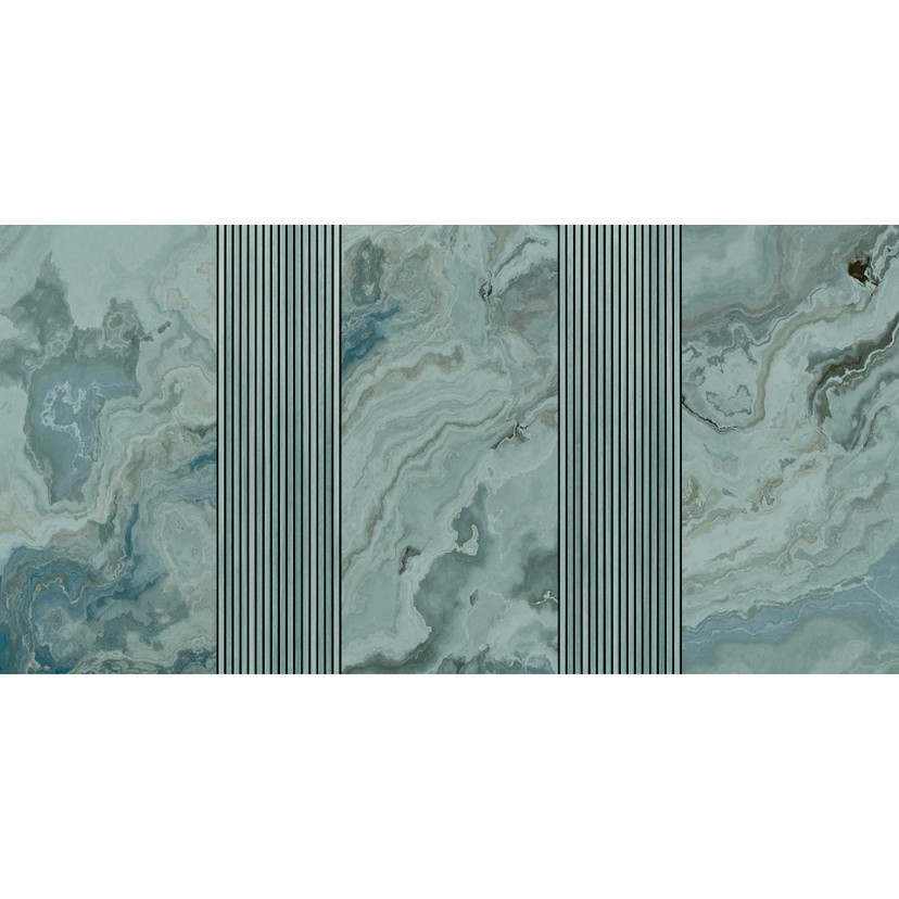 Papier peint aspect marbre à rayures bleu gris - papier peint intissé Élégance